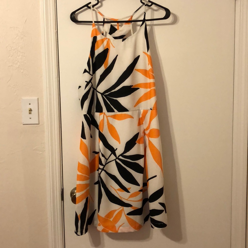 NWOT Fabrik yellow/blue racer back dress